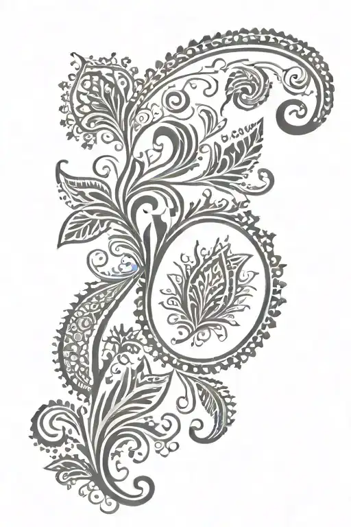paisley on lace like patterns tattoo design idea