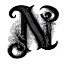 c et n in cursive tattoo tattoo design idea