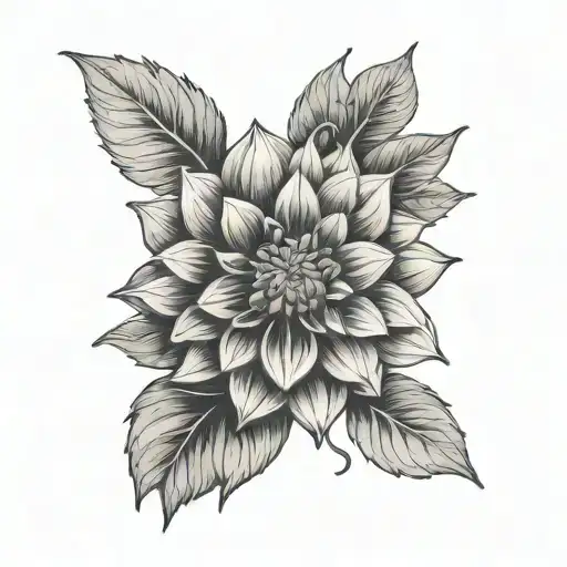 A Dahlia flower tattoo design idea