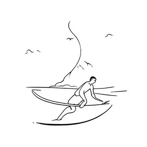 surfing tattoo design idea