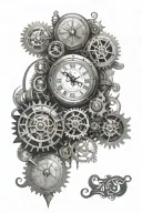 6  clock face steampunk tattoo design idea