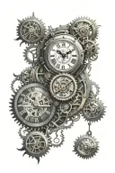 6  clock face steampunk tattoo design idea
