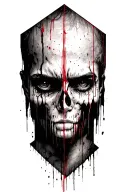 depression hexagon pattern inspired love hate tattoo design idea