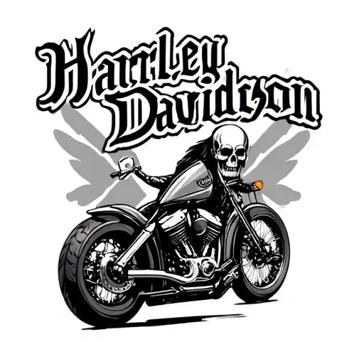 "harley davidson" skull rider tattoo design idea