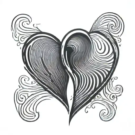 Two thumb prints that overlap in the shape of a heart  tattoo design idea