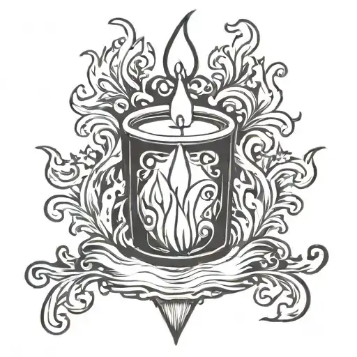 flame of a dying candle tattoo design idea