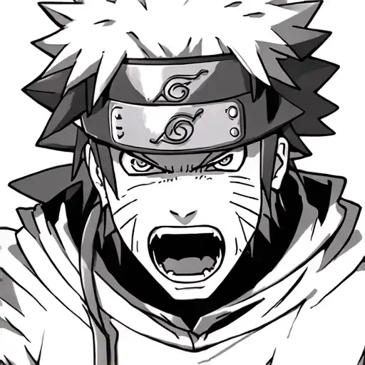 crying Naruto in beast mode tattoo design idea