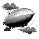 blimp with the world is yours tattoo design idea