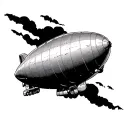 blimp with the world is yours tattoo design idea