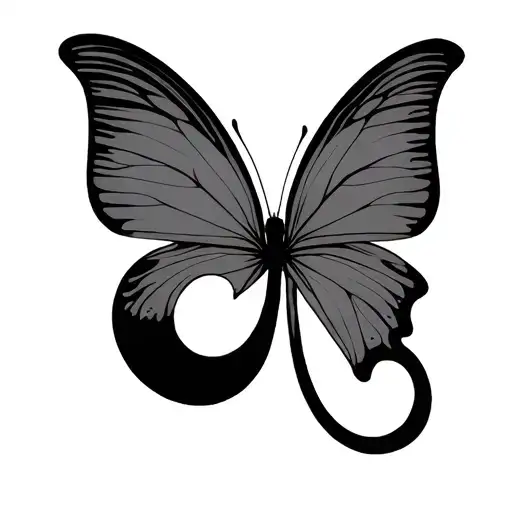 simple semi colon butterfly and infinity symbol tattoo design idea