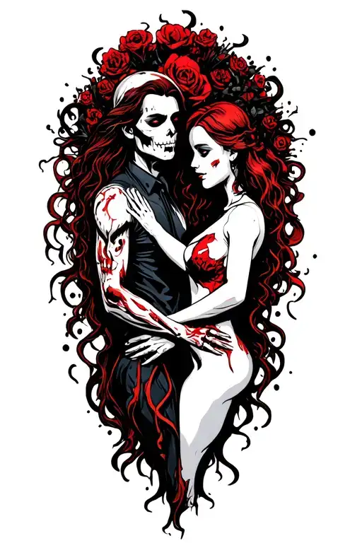 couple intertwined symbolizing the client's love tattoo design idea