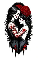 couple intertwined symbolizing the client's love tattoo design idea