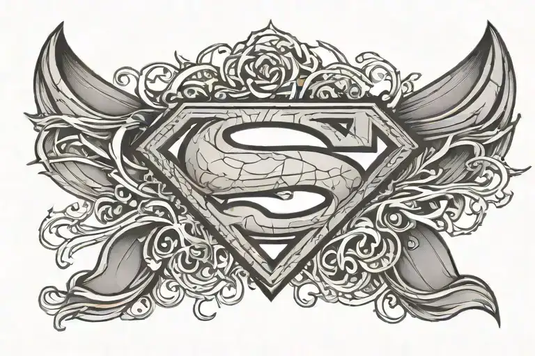 Superman logo wrapped tattoo design idea