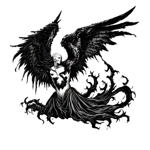 lucifer fallen angel tattoo design idea