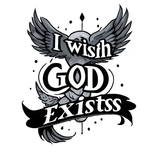 i wish God exists tattoo design idea