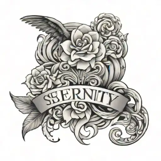 Serenity • Courage • Wisdom Upper Arm Shoulder tattoo design idea