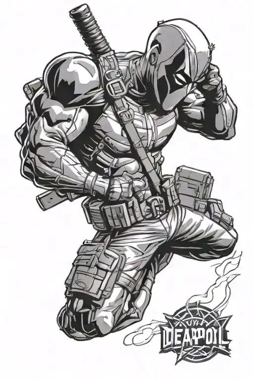 Deadpool suck it from DX WWE tattoo design idea