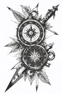 compass and arrow tattoo design idea