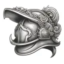Fire Helmet tattoo design idea