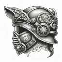 Fire Helmet tattoo design idea