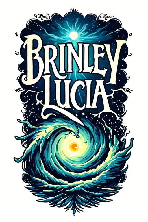 "Brinley Lucia" "Brinley Lucia" hurricane storm, little bit of sunshine tattoo design idea