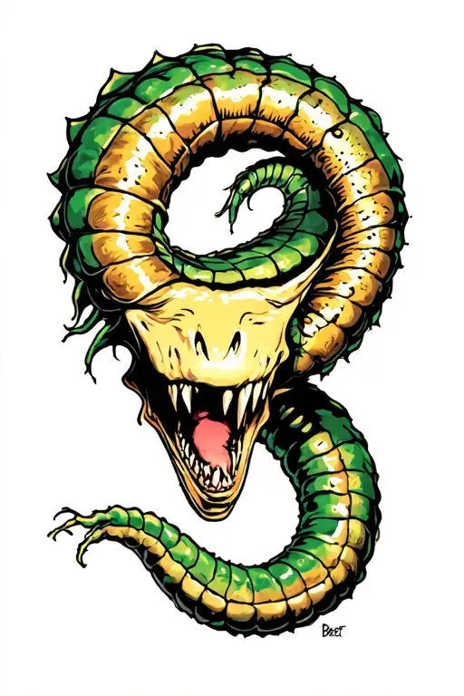 Beetlejuice sandworm tattoo design idea