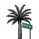 palm tree and street sign tattoo design idea