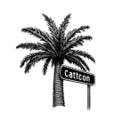 palm tree and street sign tattoo design idea
