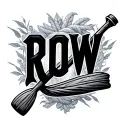 oar and rope with the word row tattoo design idea