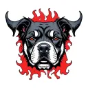hell hound 3 heads tattoo design idea