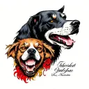 hell hound 3 heads tattoo design idea