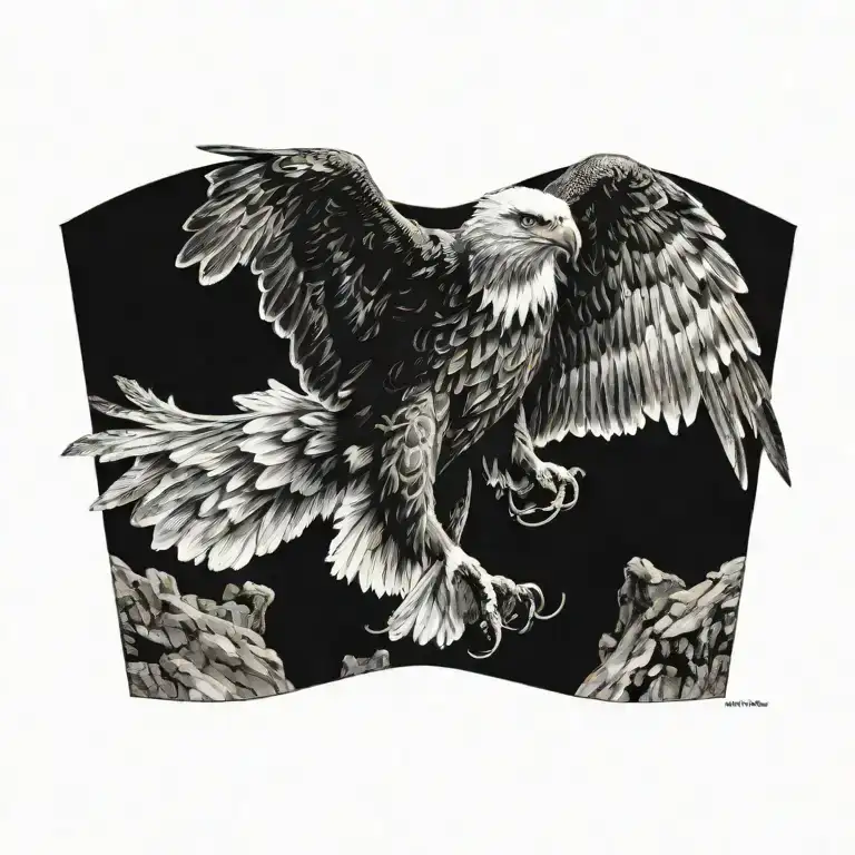 eagle flying tattoo design idea