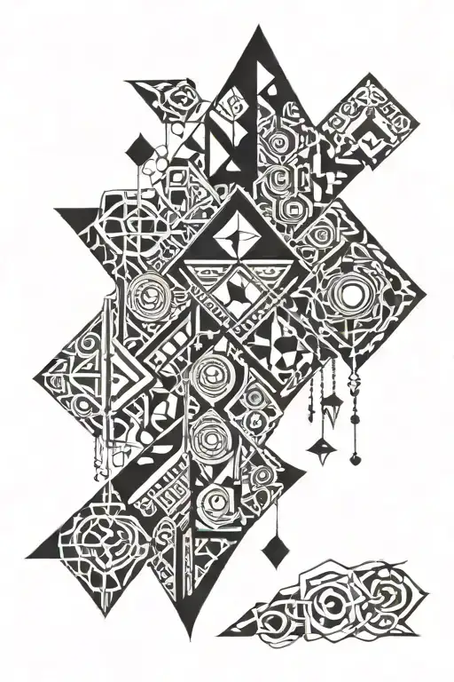 birthstone patterns all tied together tattoo design idea
