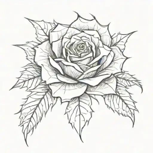 rose made of spider webs tattoo design idea