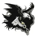 Eagle trapped and entangled in chains, trying to escape.   tattoo design idea