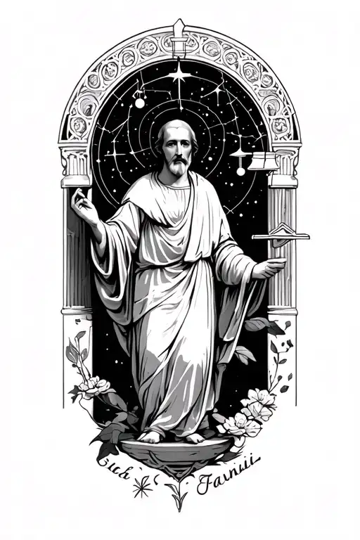 St. Francis of Assisi, Libra constellation tattoo design idea