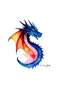Silhouette of a dragon without fangs tattoo design idea
