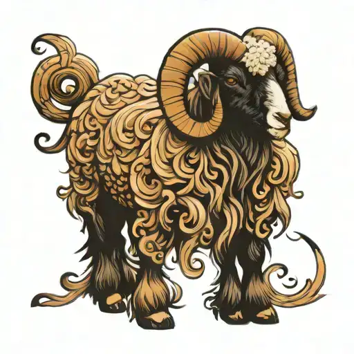 show sheep and black boer goat tattoo design idea