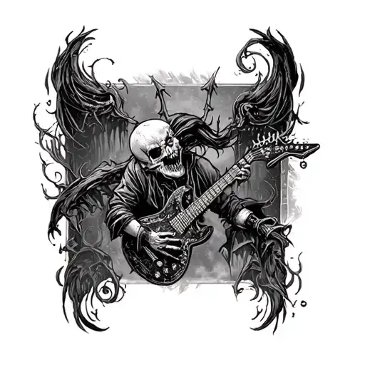 Avenged Sevenfold nightmare and the stage album cover tattoo design idea