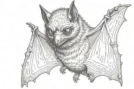 bat with blindfolded eyes tattoo design idea