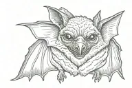 bat with blindfolded eyes tattoo design idea