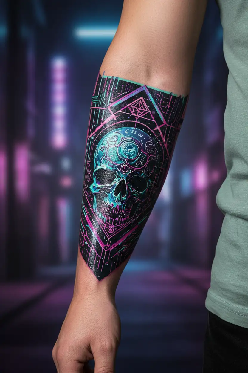 graveyard tattoo design idea