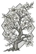 cherry blossom tree tattoo design idea