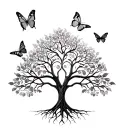 Tree Of Life With Butterflies tattoo design idea