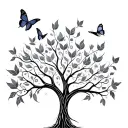 Tree Of Life With Butterflies tattoo design idea