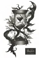 Hourglass Transience of Time Tree of Life to Death tattoo design idea