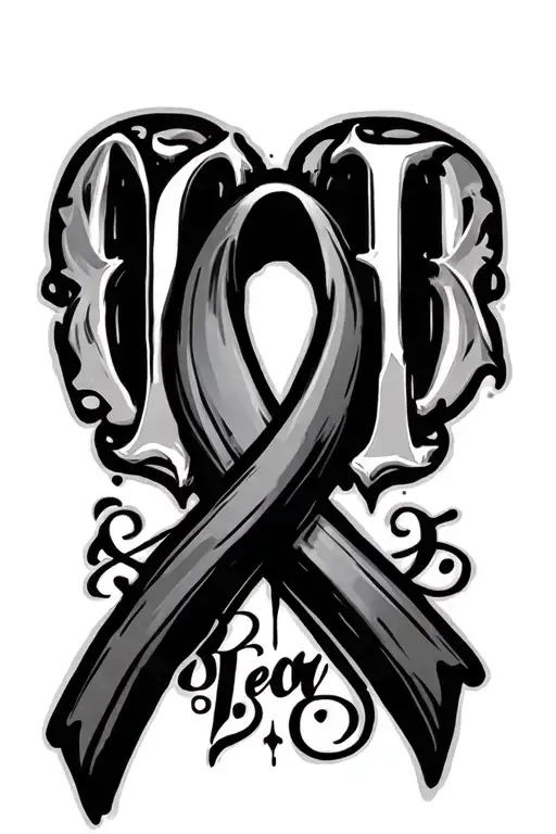 "dead" Breast cancer ribbon tattoo design idea