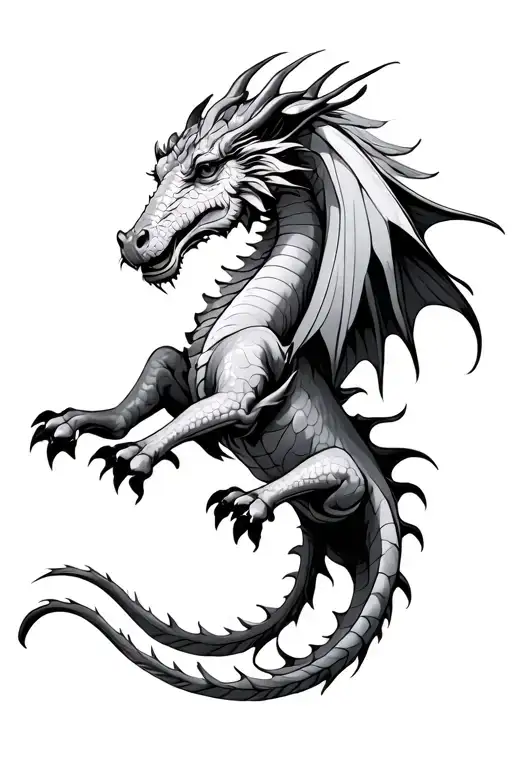 taurus and dragon flying tattoo design idea