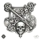 skeleton key tattoo design idea