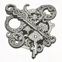skeleton key tattoo design idea